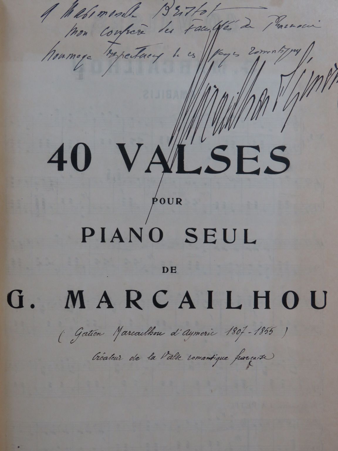 Gatien Marcailhou D aymeric MARCAILHOU Gatien 40 Valses Piano seul by MARCAILHOU Gatien 40 Valses Piano seul: Signed by Author(s) Sheet Music | partitions-anciennes