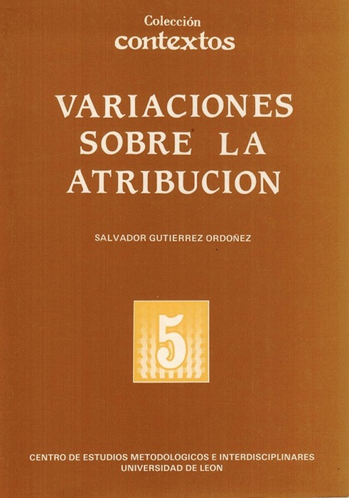 Variaciones sobre la atribución. - Gutiérrez Ordóñez, Salvador