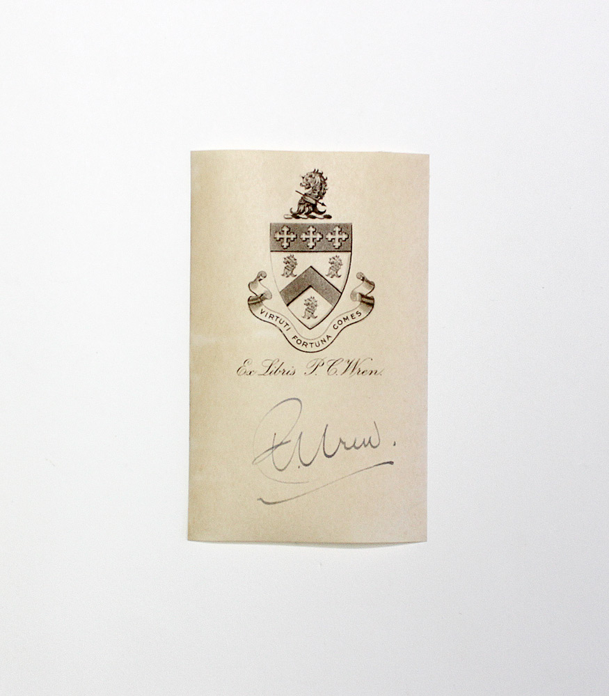 An Original Authors Own Library Heraldic Bookplate Signed by Writer P C
