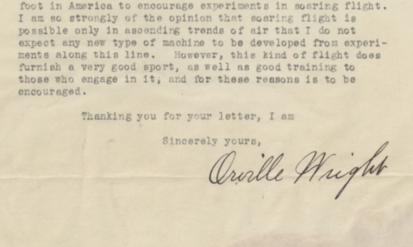 Orville Wright Doubts Viable Alternatives to the Flying Machine Invented by Himself and Brother Wilbur (This came at a time that gliders and other mo
