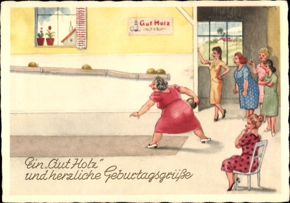 Ansichtskarte / Postkarte Glückwunsch Geburtstag, Gut Holz, Frauen beim