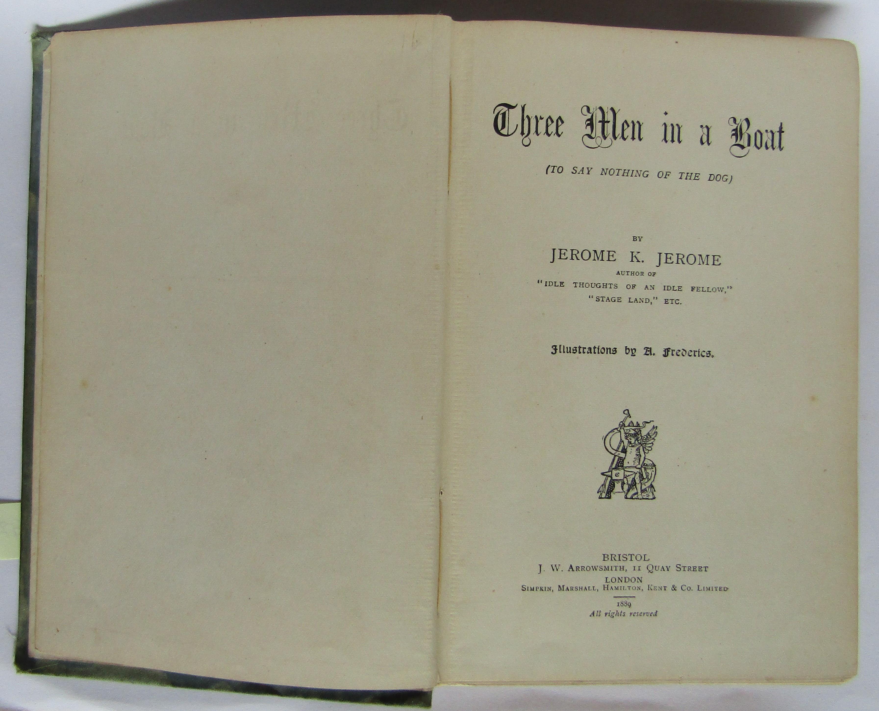 Three Men in a Boat by Jerome K Jerome: Good Hardcover (1889) 1st