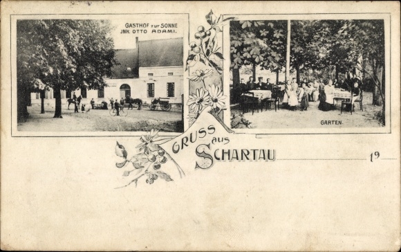 Ansichtskarte / Postkarte Schartau Burg bei Magdeburg, Gasthof zur