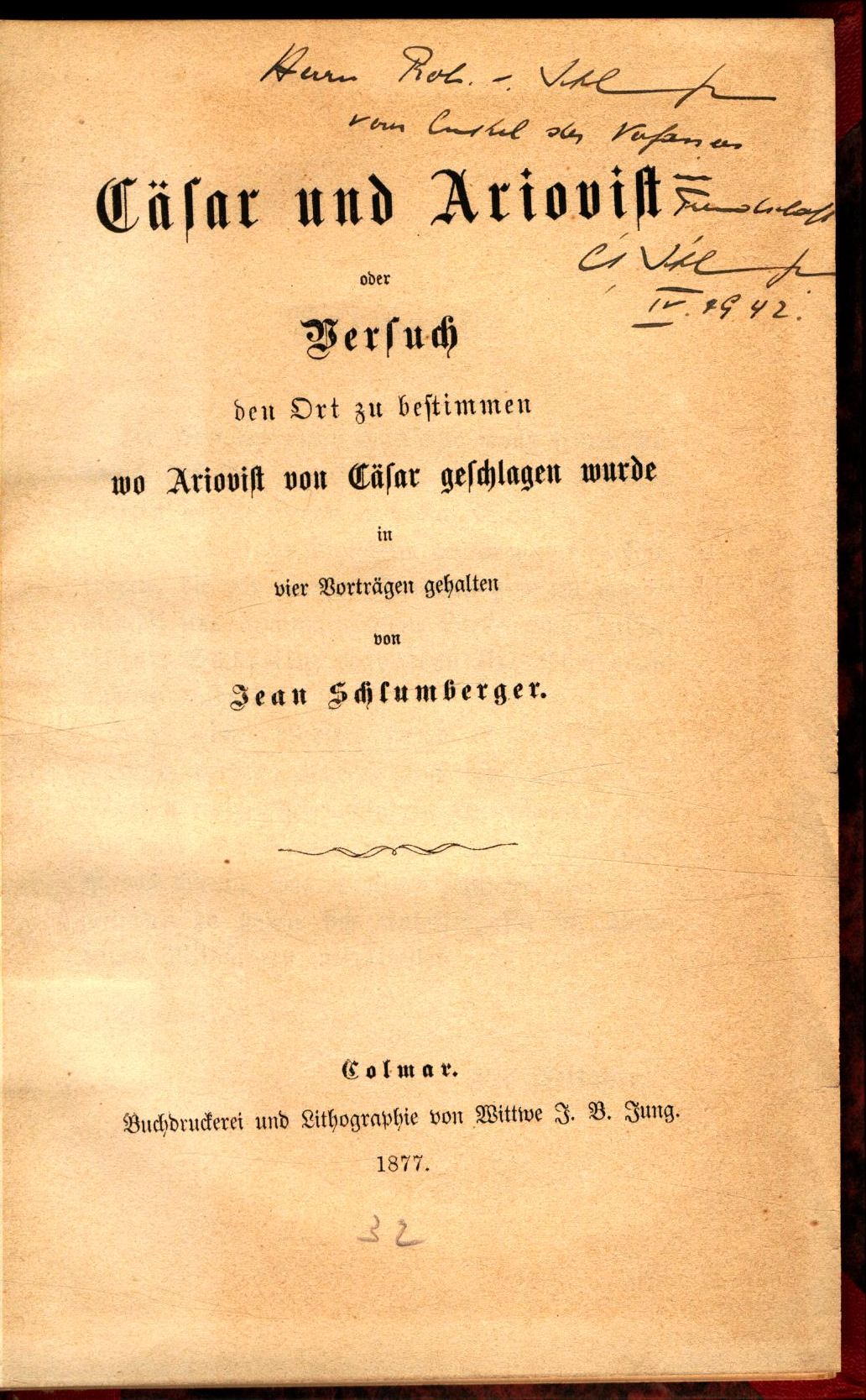 Cäsar und Ariovist oder Versuch den Ort zu bestimmen wo Ariovist von ...