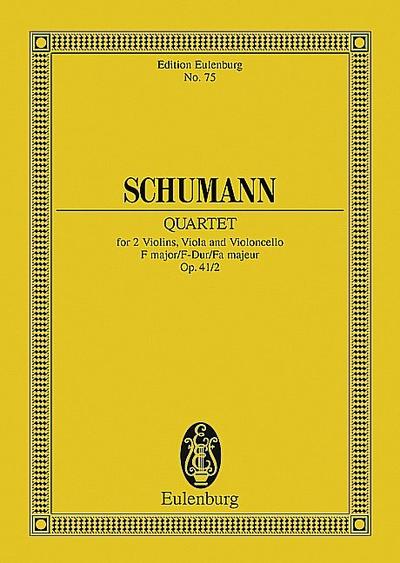 Streichquartett F-Dur : op. 41/2. Streichquartett. Studienpartitur. - Robert Schumann