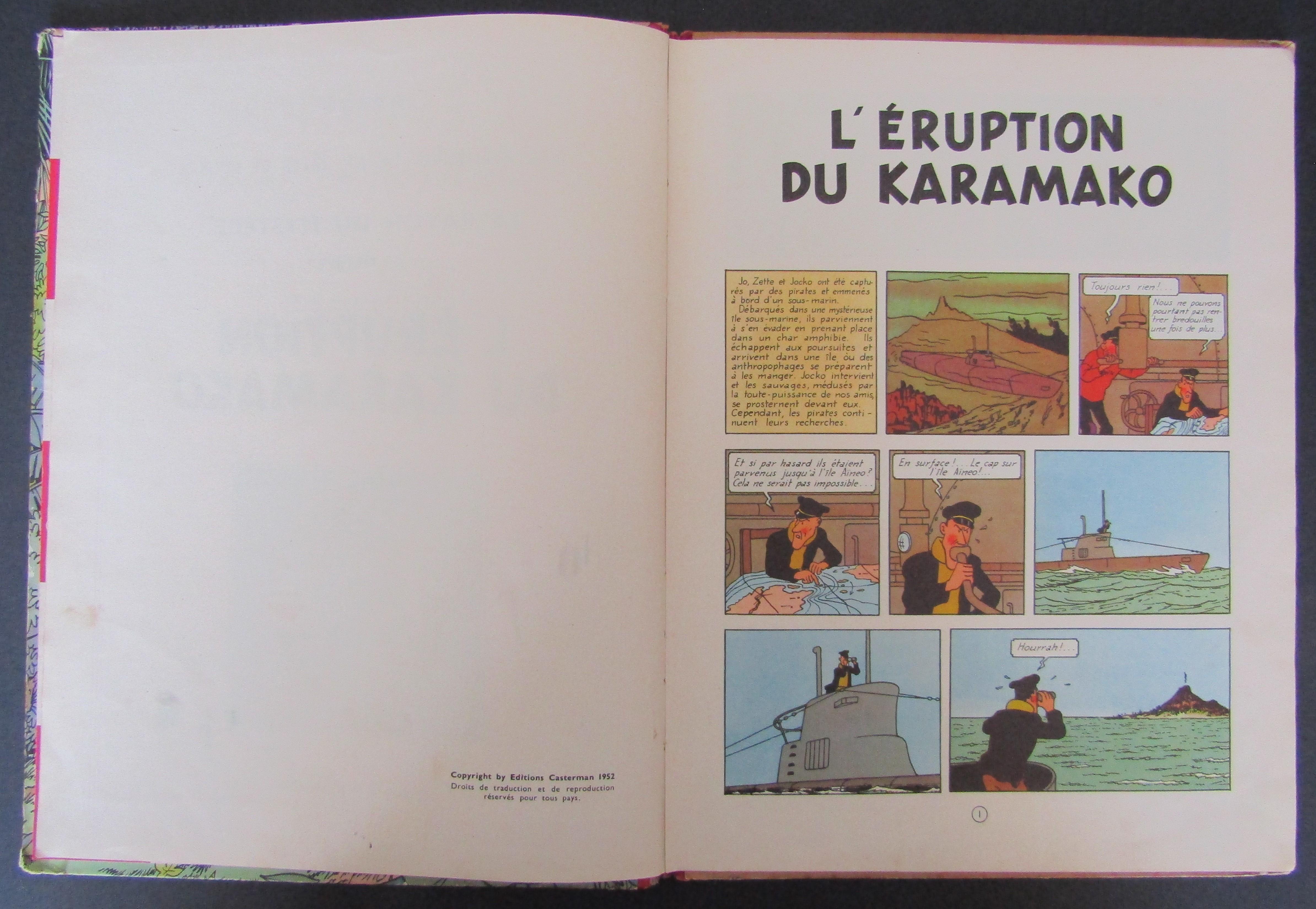 L'Eruption du Karamako by Herge: Good Hardcover (1952) 1st Edition ...