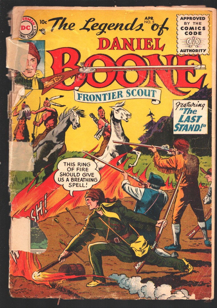 Legends Of Daniel Boone #5 1956- DC-Nick Cardy art-Scarce issue-small piece  missing border of 1st page-P/FR: (1956) Comic