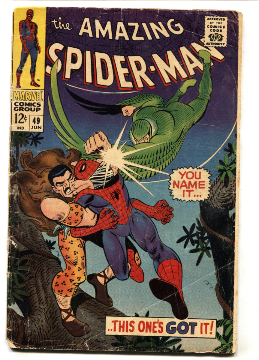AMAZING SPIDER-MAN #49 comic book KRAVEN-VULTURE-MARVEL SILVER AGE G/VG: (1967) Comic | DTA Collectibles AMAZING SPIDER-MAN #49 comic book KRAVEN-VULTURE-MARVEL SILVER AGE G/VG: (1967) Comic | DTA Collectibles