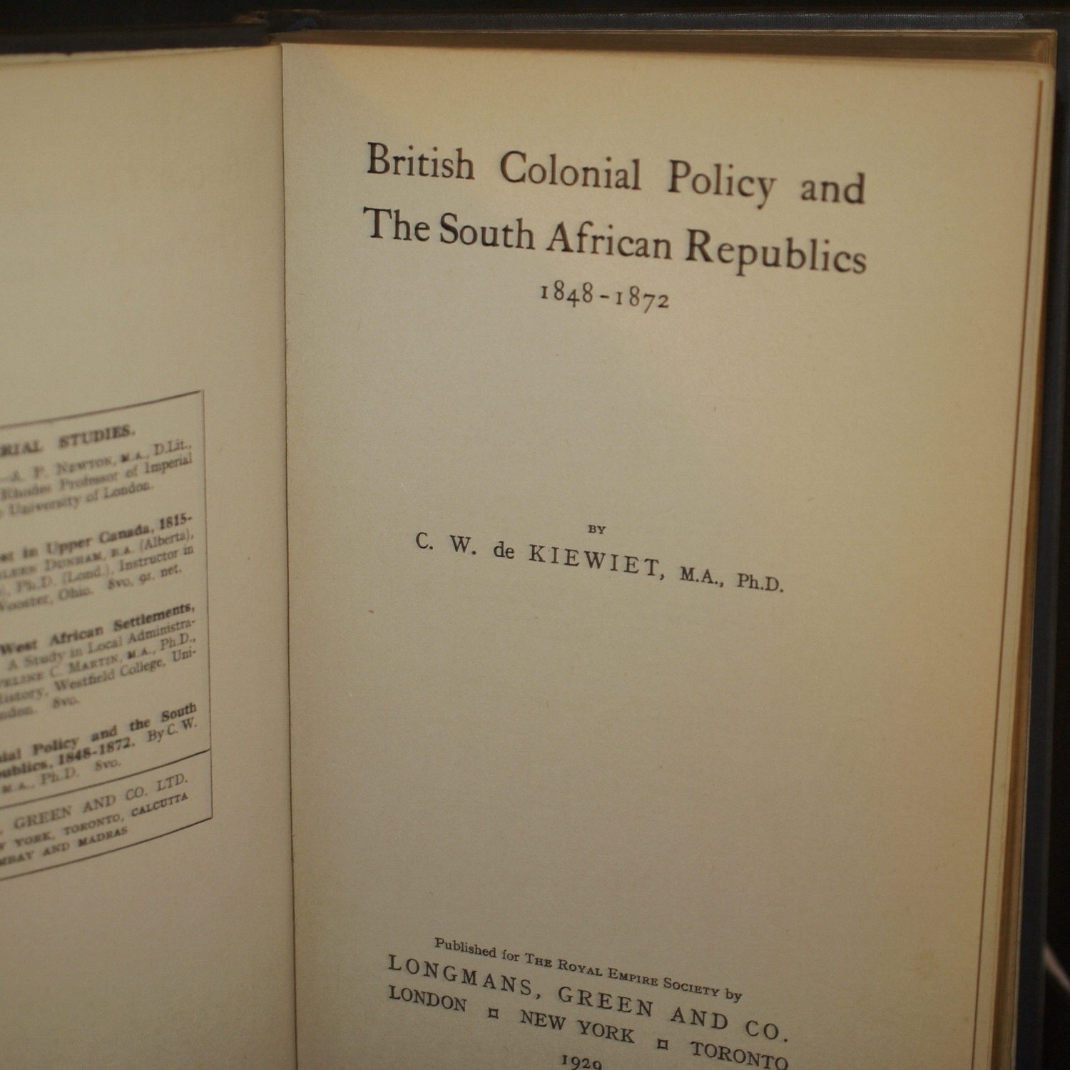 British Colonial Policy and the South African Republics 1848-1872 by ...