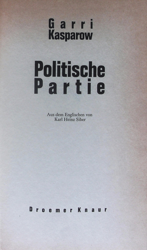 Politische Partei. (ISBN 9783954625352)