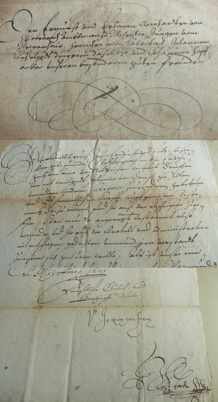 [Signed] [First Edition] Johann RAITZ VON FRENTZ ( 1640): Brief DÜSSELDORF 1609, Anna von den DRIESCH Johann Raitz von Frentz [Used - Near fine]