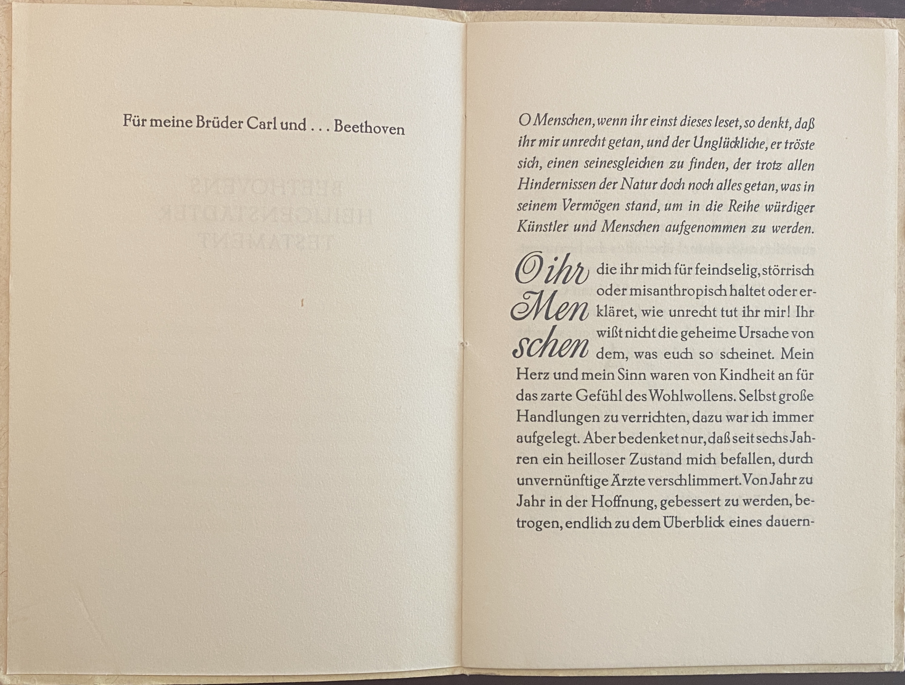 Beethovens Heiligenstädter Testament. by (Beethoven, L. v.): (1962 ...