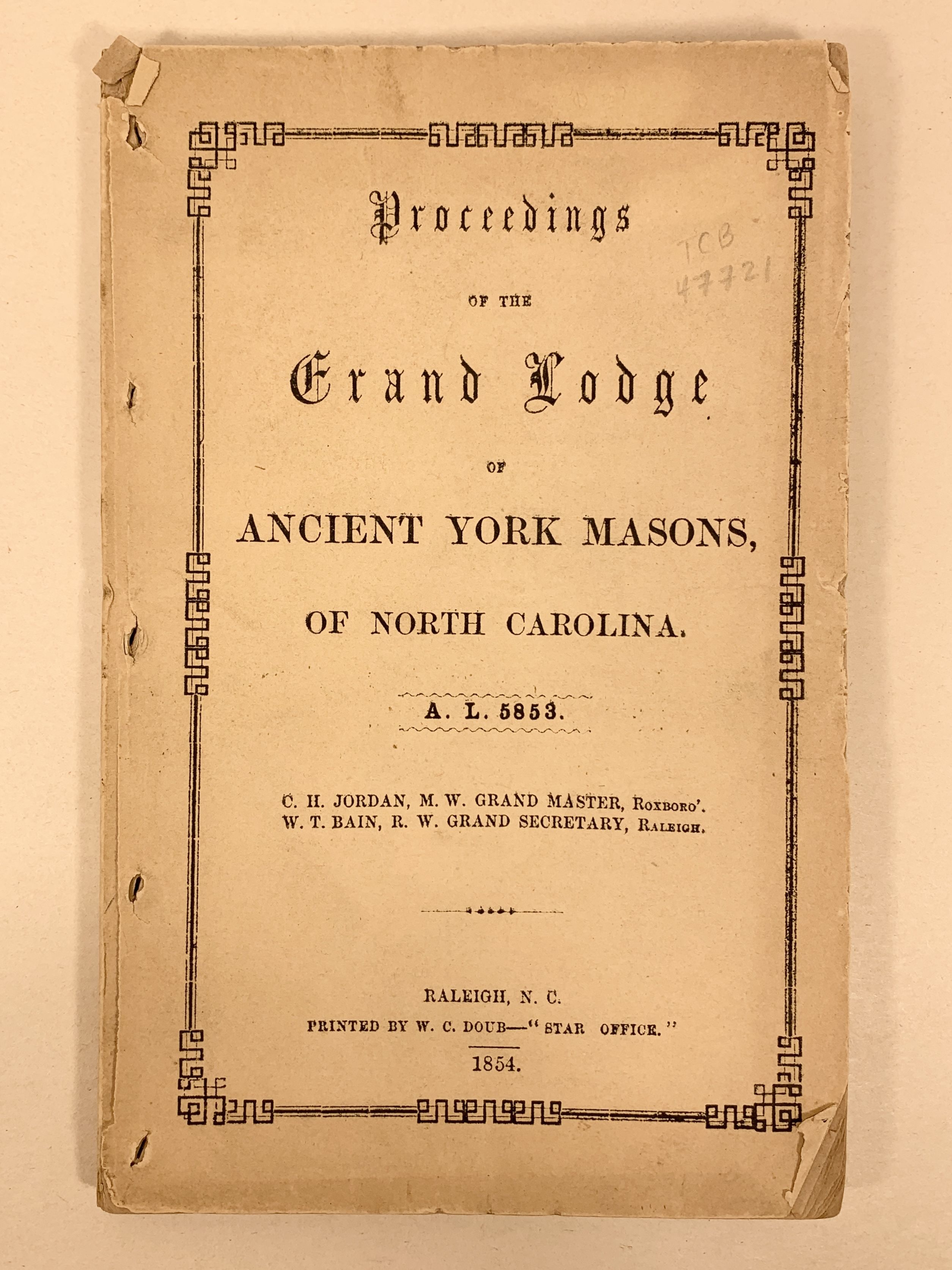 The Proceedings of the Grand Lodge of North Carolina