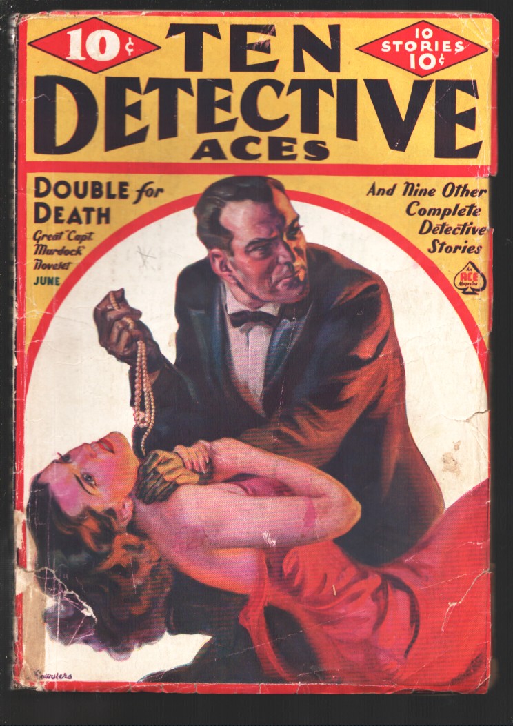 Ten Detective Aces 11937 Norman Saunders Strangulation Cover Gt Fleming Roberts Norman A