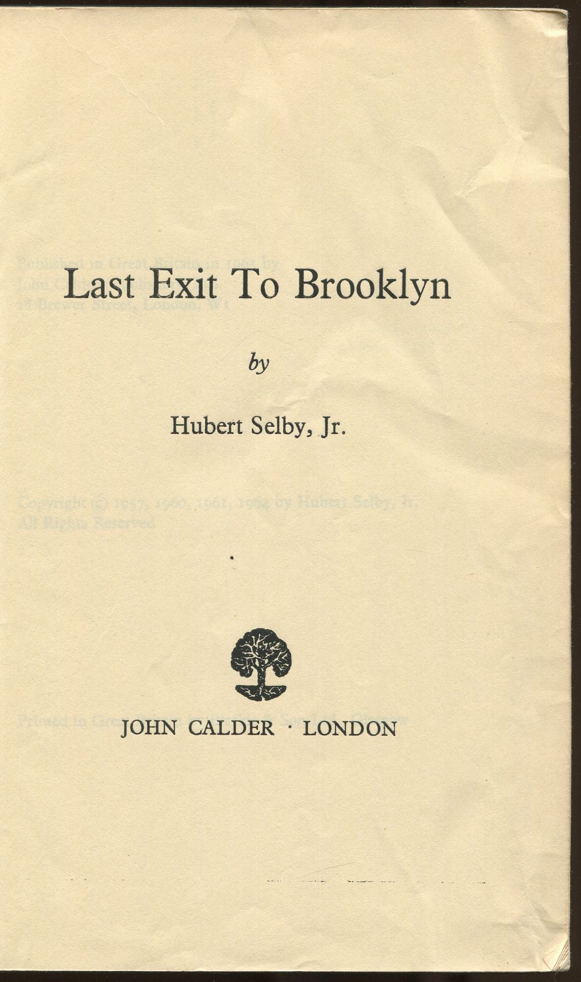 Last Exit to Brooklyn by SELBY, Hubert Jr. Very Good Softcover (1965) Between the CoversRare