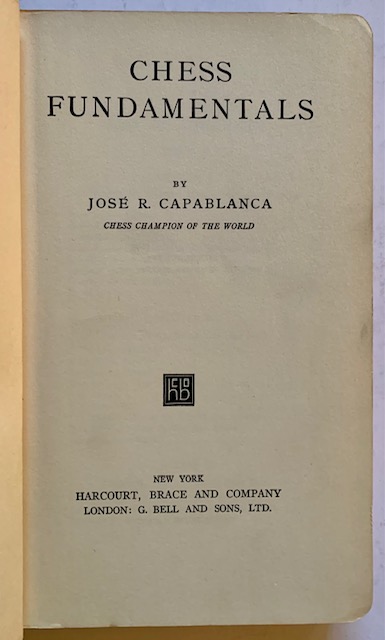 Chess Fundamentals by José Raúl Capablanca