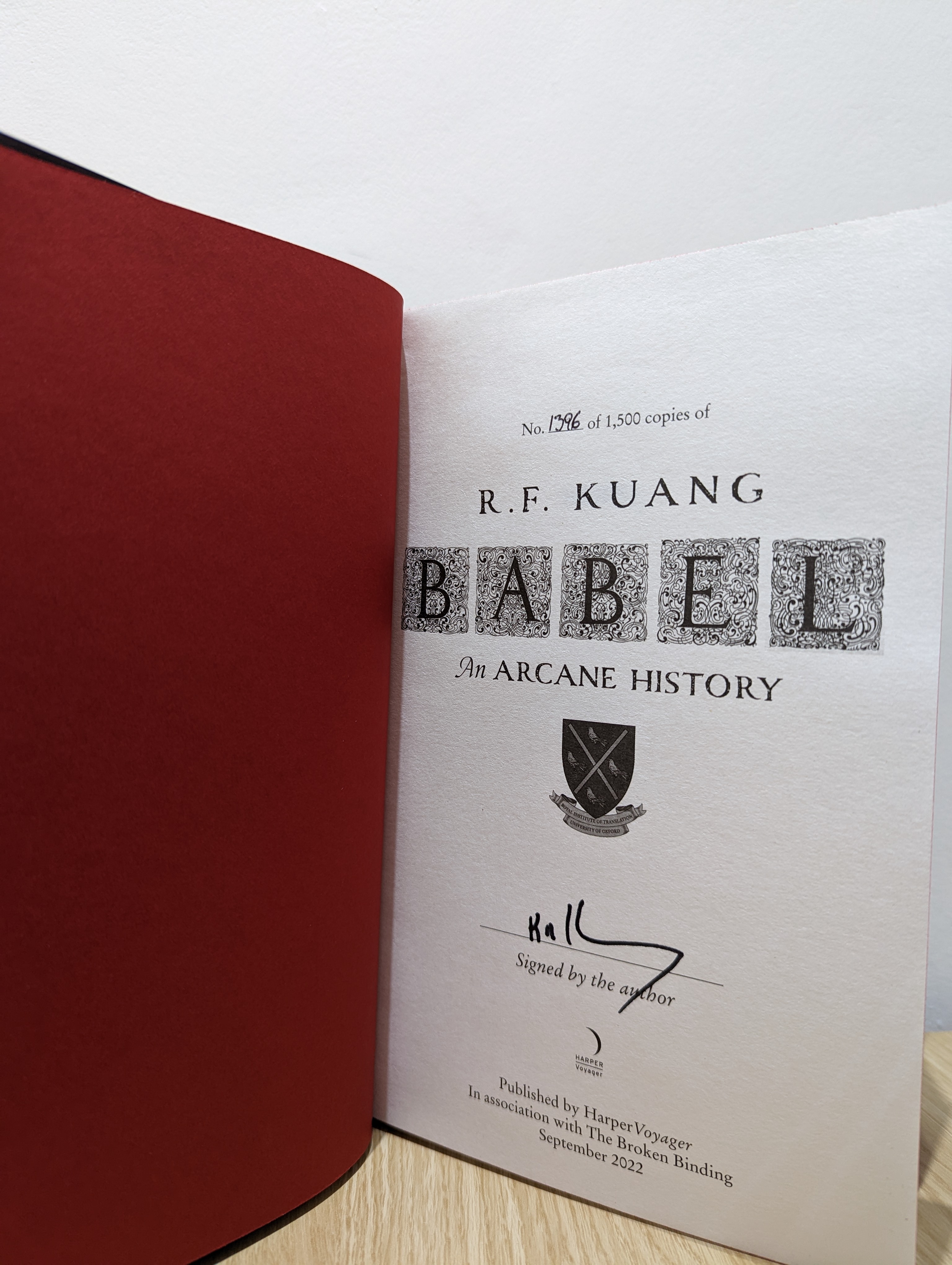 My beautiful signed special edition of Babel by R.F. Kuang : r/bookporn