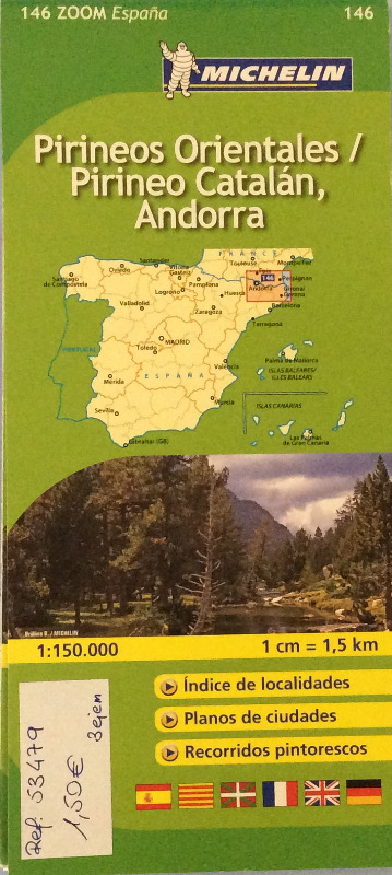 Mapa de Pirineos Orientales / Pirineo Catalán, Andorra - Michelin