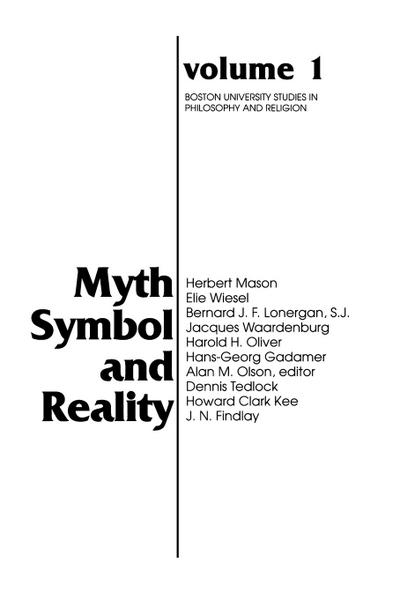 Myth, Symbol, And Reality - Alan Olson
