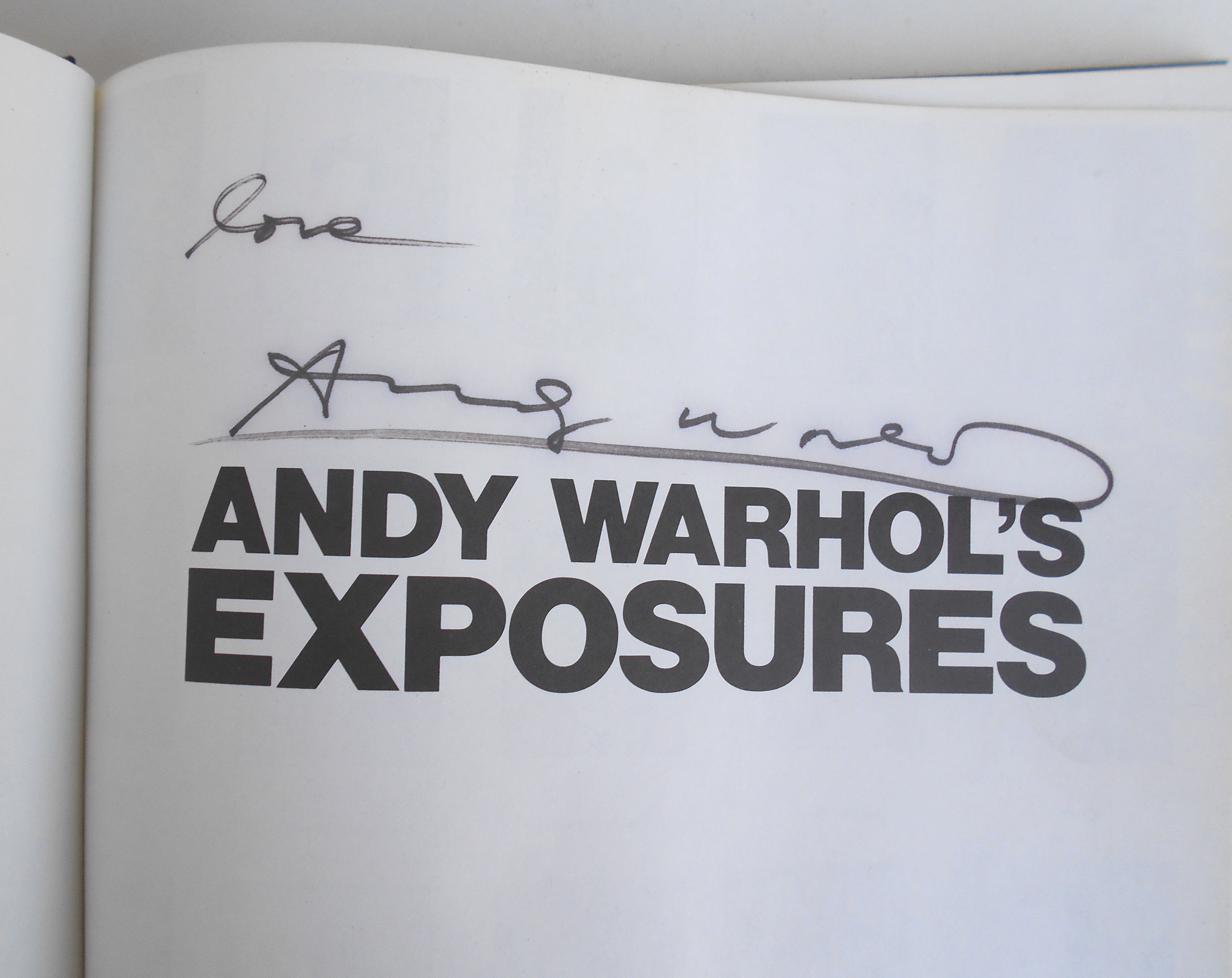 Warhols Exposures by Warhol Andy, Signed – AbeBooks