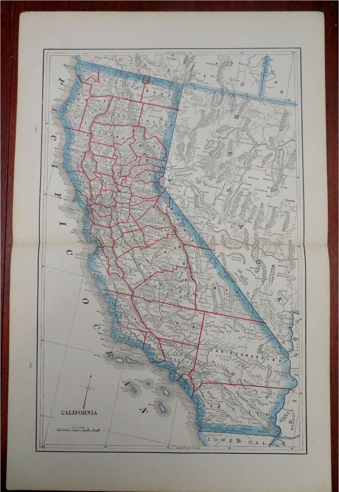 Los Angeles on California State Map. Detailed CA State Map with