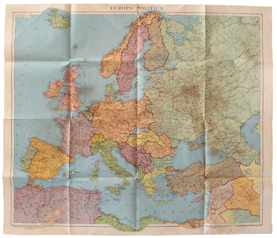 EUROPA POLITICA (1941). Carta geografica. Scala 1:6.000.000
