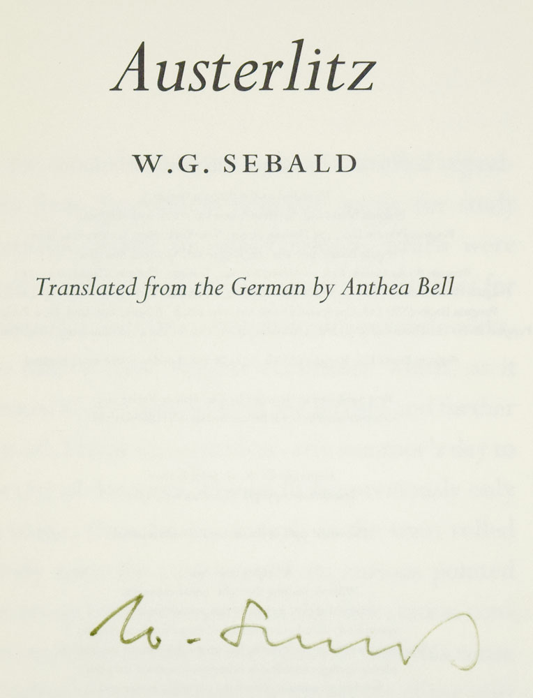 Austerlitz. Translated from the German by Anthea Bell. - Sebald (W.G.)