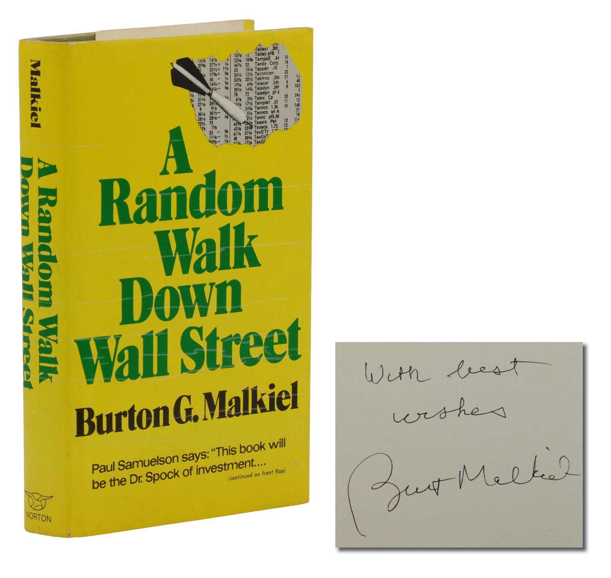 A Random Walk Down Wall Street by Malkiel, Burton G.: Near Fine (1973)  First Edition., Signed by Author(s)