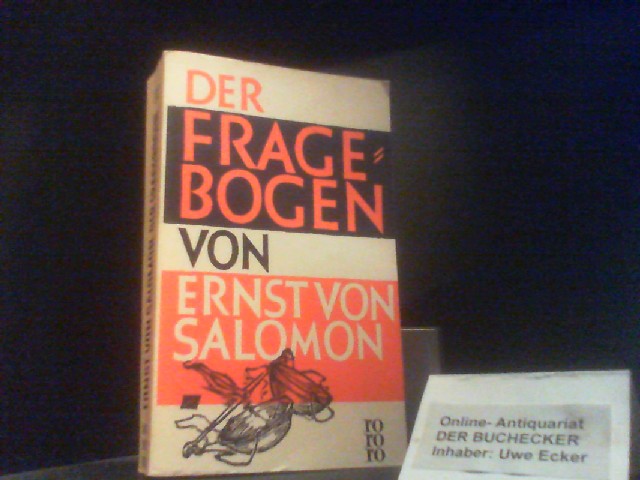 Der Fragebogen. rororo-Taschenbuch ; Ausg. 419/422 - Salomon, Ernst von