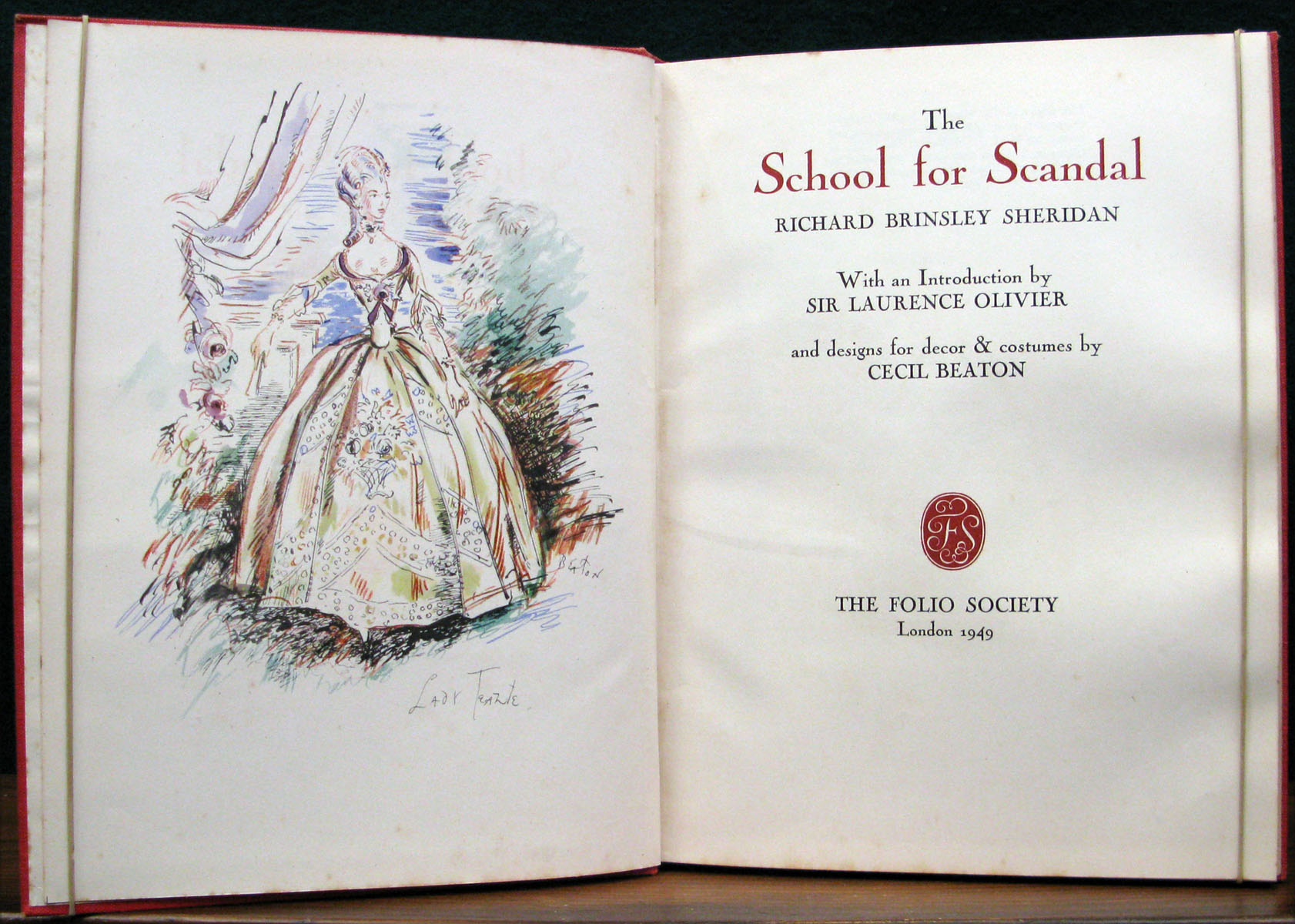 THE SCHOOL FOR SCANDAL. With an Introduction by Sir Laurence Olivier ...