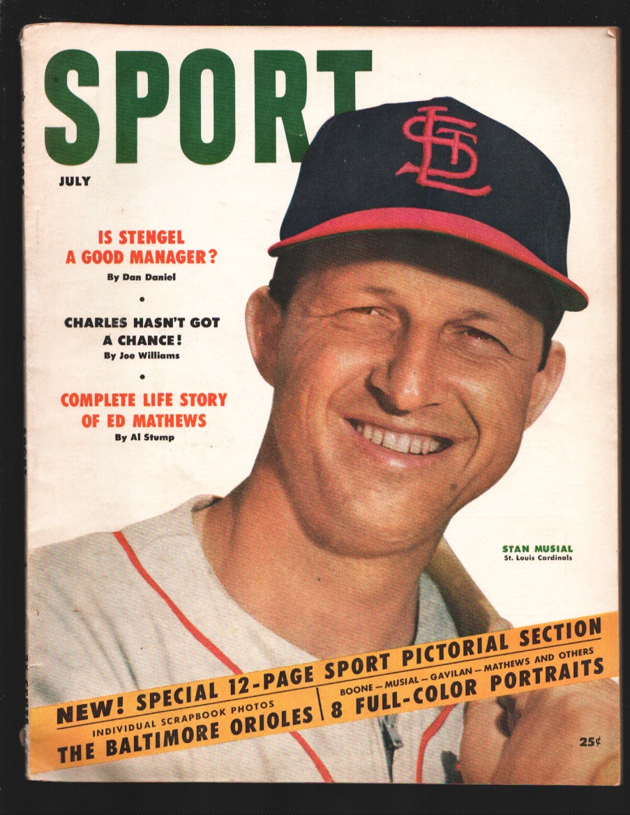Sport 7/1954-MacFadden-Stan Musial-St. Louis Cardinals baseball cover-Ed  Matthews-Casey Stengel-Baltimore Orioles-VG/FN -: Very Good  Softcover/Paperback (1954)