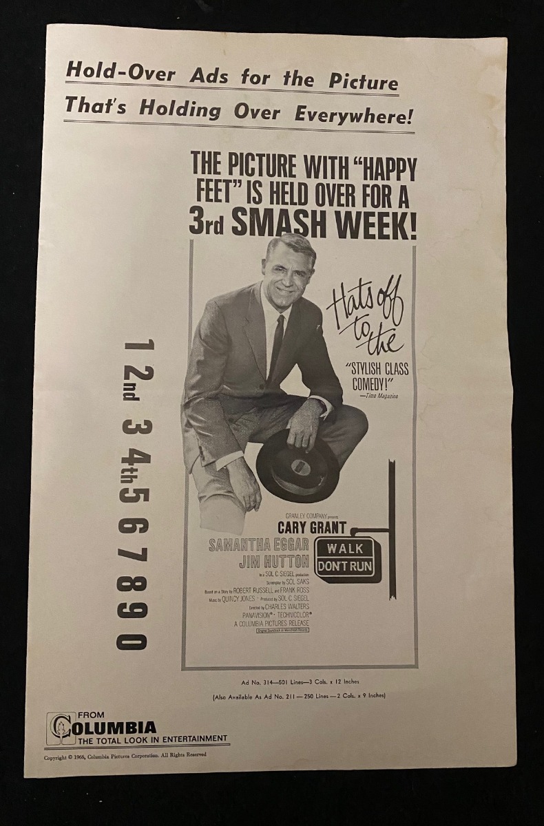 Walk Don't Run Original Movie Pressbook 1966..., image size:790x1200