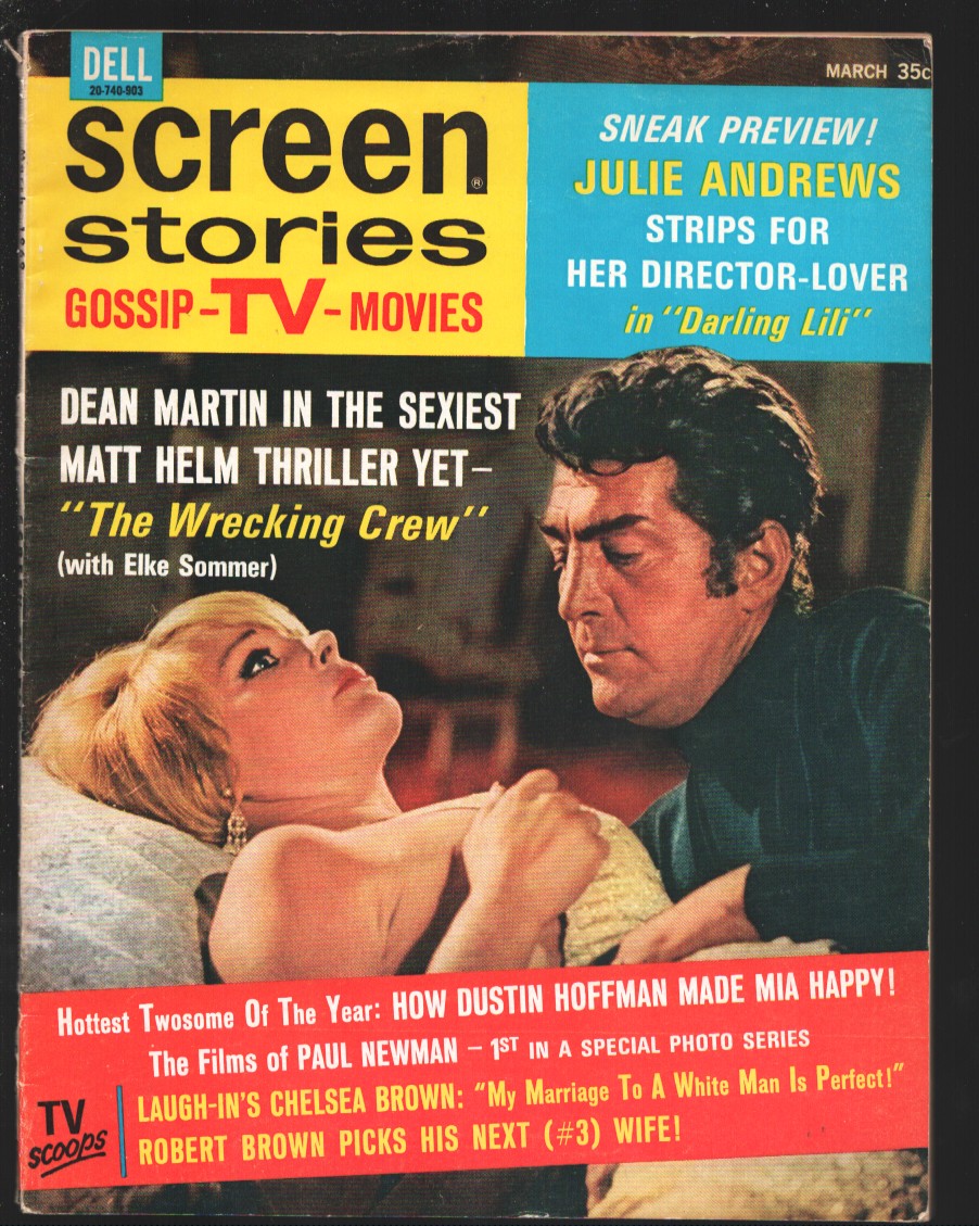 Screen Stories 3/1969DellDean Martin & Elke Sommer'Matt Helm' coverJulie AndrewsPaul Newman