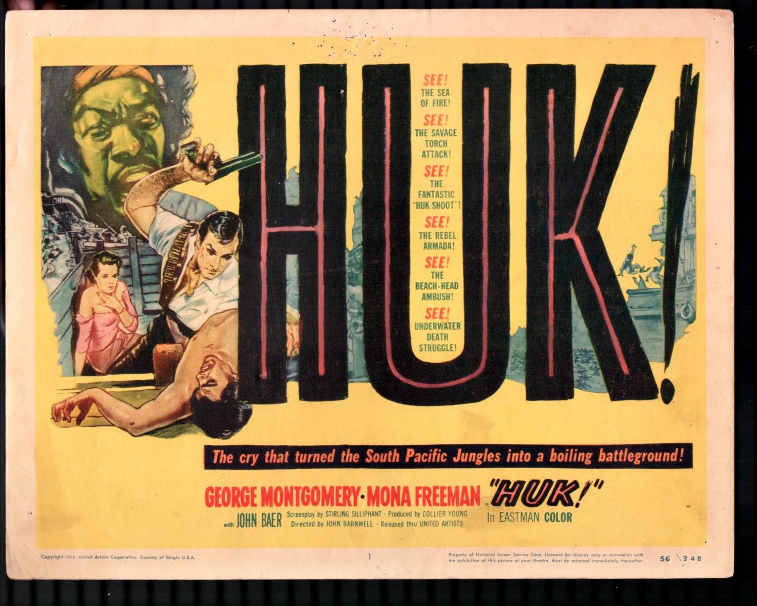 Huk! 11'x14' Title Lobby Card #1 George Mongomery Mona Freeman: (1956)  Photograph