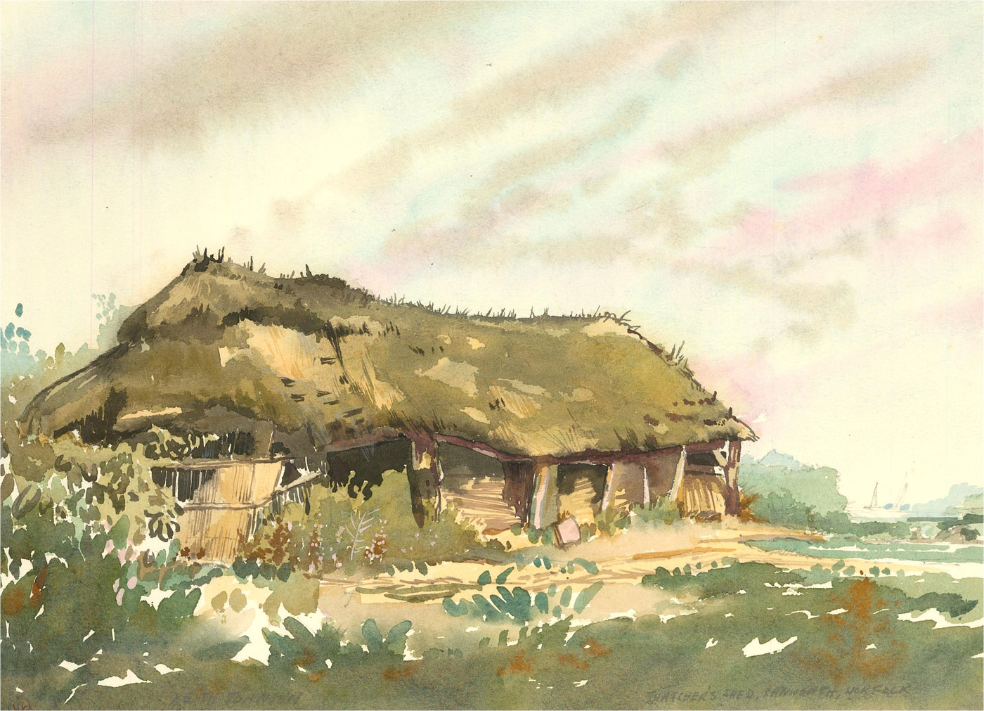 Keith Johnson (1931-2018) - Watercolour, Thatcher's Shed, Ranworth, Norfolk Keith Johnson (1931-2018) [ ]