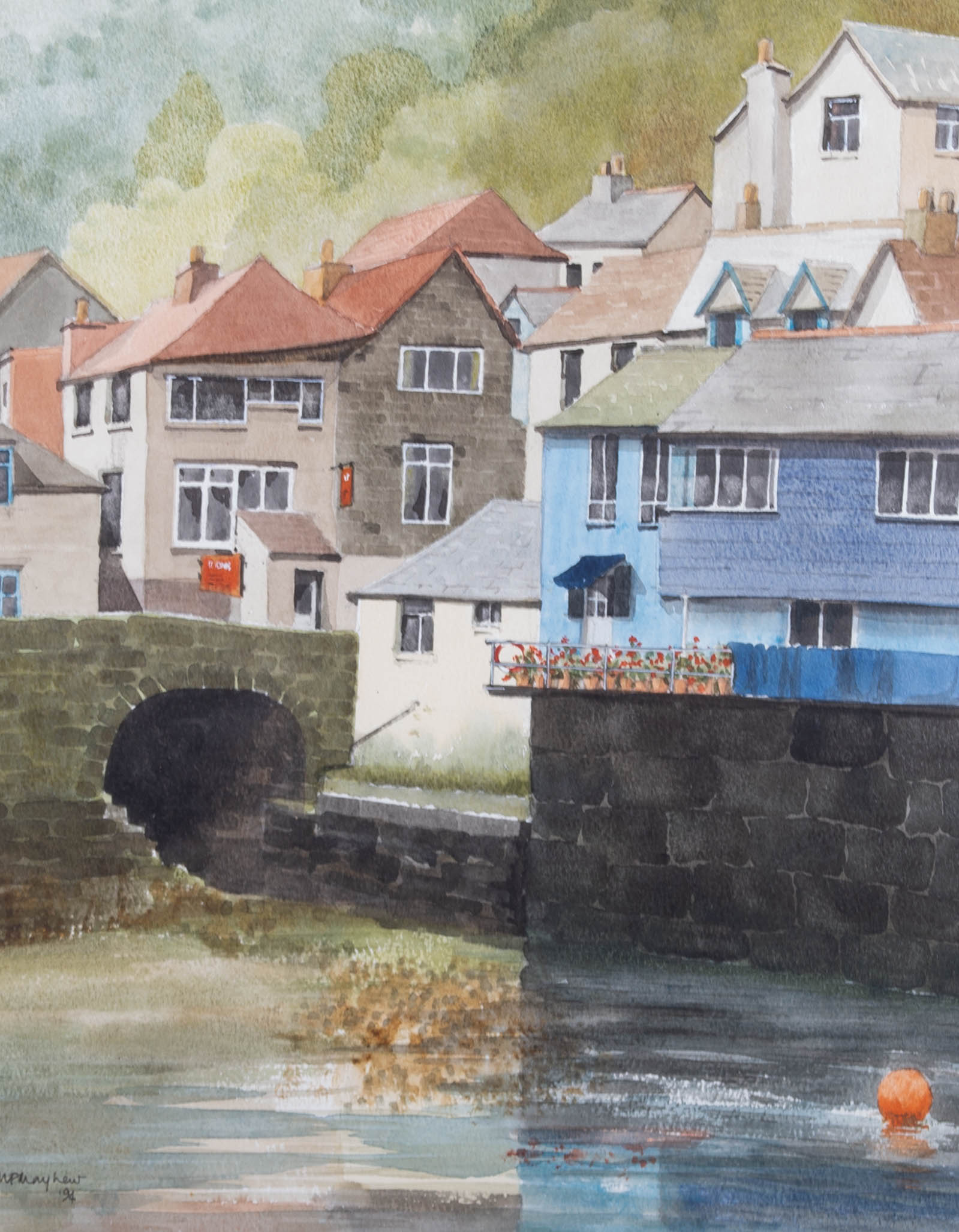 Mary F. Mayhew - 1994 Watercolour, Cornish Scene von Mary F. Mayhew ...