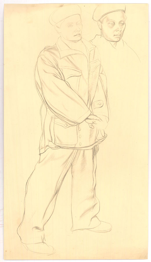 Mid 20th Century Graphite Drawing The Soldier Art / Print / Poster