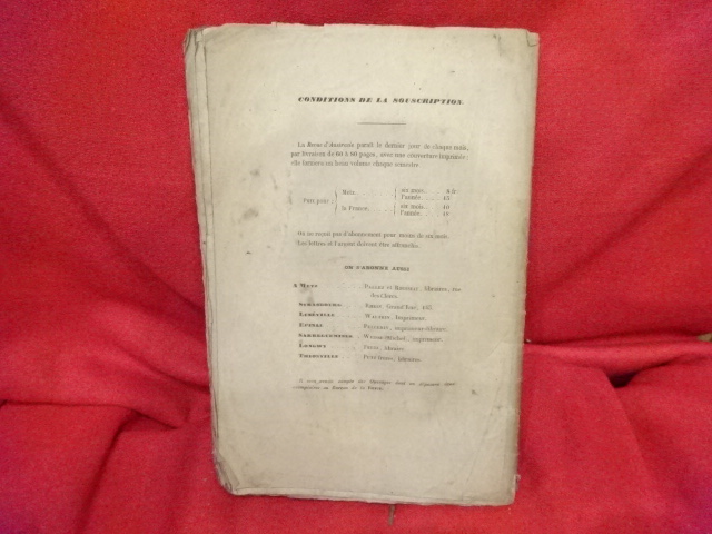 Revue d?Austrasie. 7e année. Nouvelle série (4e série). Tome 2. ? N° 10 ? octobre 1843, pagination 197 à 268. COLLECTIF [ ] [Couverture souple]