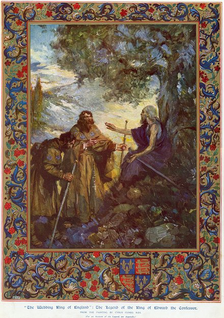 THE WEDDING RING OF ENGLAND, The Legend of the Ring of Edward the Confessor,1911 Royalty Print [Very Good]