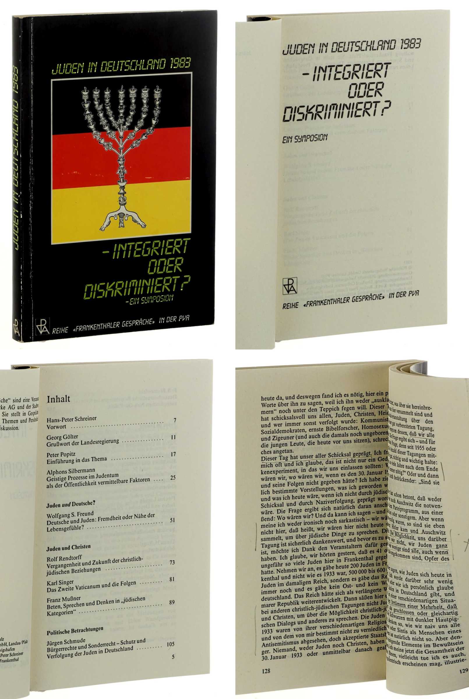 Juden in Deutschland 1983 - integriert oder diskriminiert? ein Symposion.