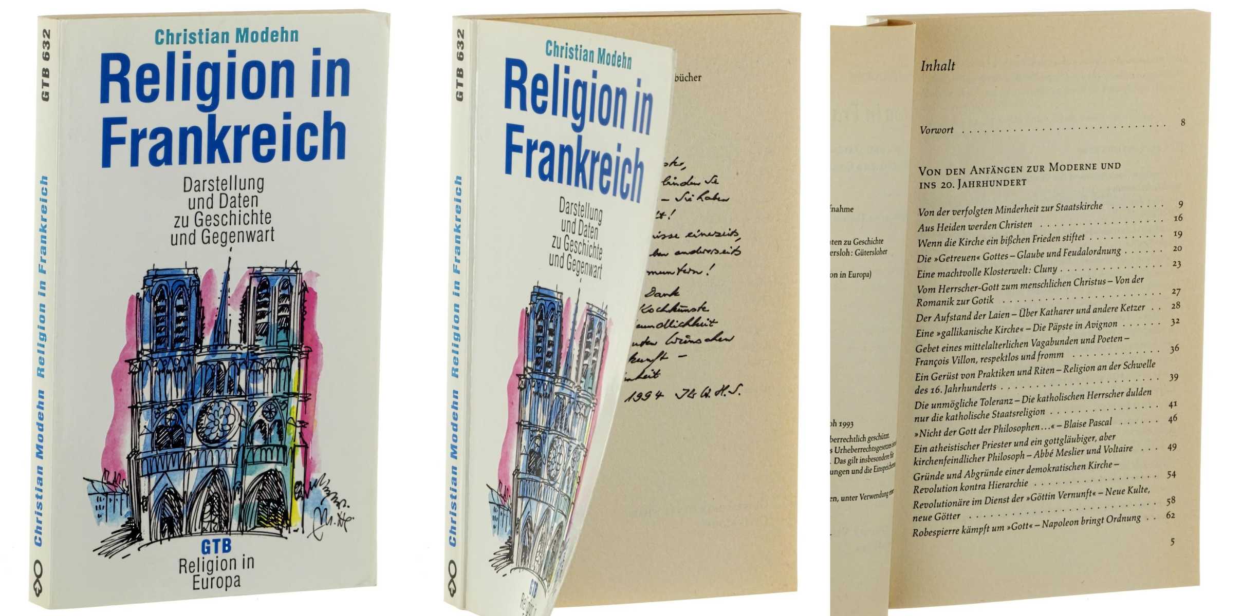 Religion in Frankreich. Darstellung und Daten zu Geschichte und Gegenwart. Orig.-Ausg. - Modehn, Christian