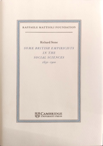 Some British Empiricists in the Social Sciences, 1650–1900. - Stone,Richard.