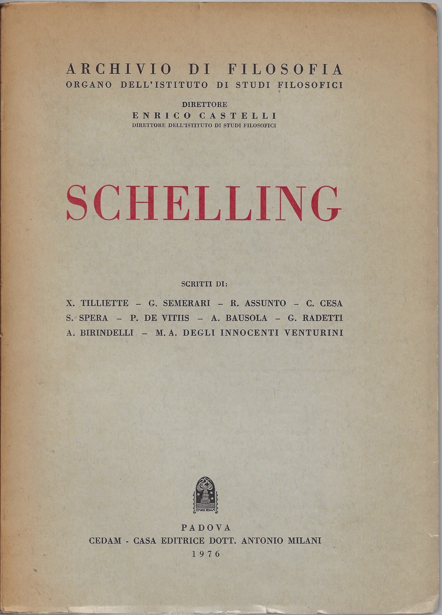 Schelling - Tilliette, Xavier