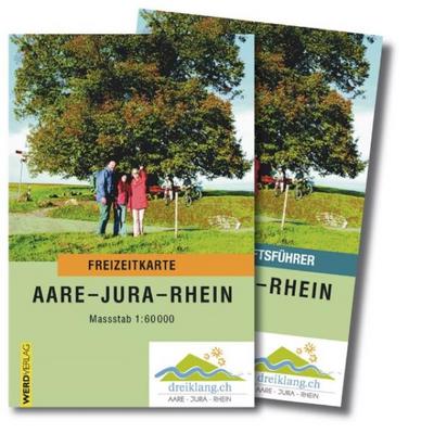 Aare - Jura - Rhein, Kombi Freizeitkarte u. Landschaftsführer - dreiklang.ch