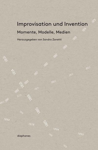 Improvisation und Invention : Momente, Modelle, Medien - Sandro Zanetti