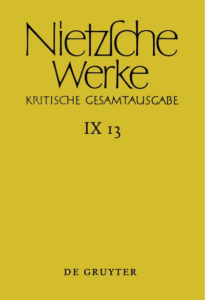 Friedrich Nietzsche: Nietzsche Werke. Abteilung 9: Der handschriftliche Nachlaß ab Frühjahr 1885 in differenzierter Transkription nach Marie-Luise Haase und Michael Kohlenbach [9/4ff] Aufzeichnungen aus den Archivmappen Mp XVII und Mp XVIII sowie verstreute Aufzeichnungen - Marie-Luise Haase