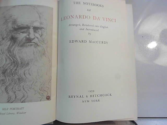 Leonardo Da Vinci S Note-Books Arranged And Rendered Into English McCurdy, Edward [Fine] [Hardcover]