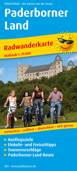 Radwanderkarte Paderborn (Kreisgebiet). 1:75000. Mit Ausflugszielen, Einkehr- & Freizeittipps, reissfest, wetterfest, beschriftbar und wieder abwischbar