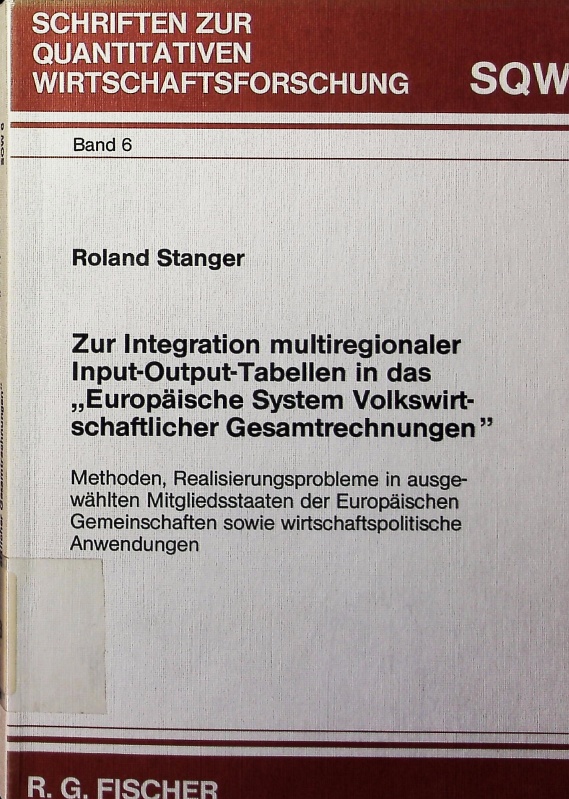 Zur Integration multiregionaler Input-Output-Tabellen in das