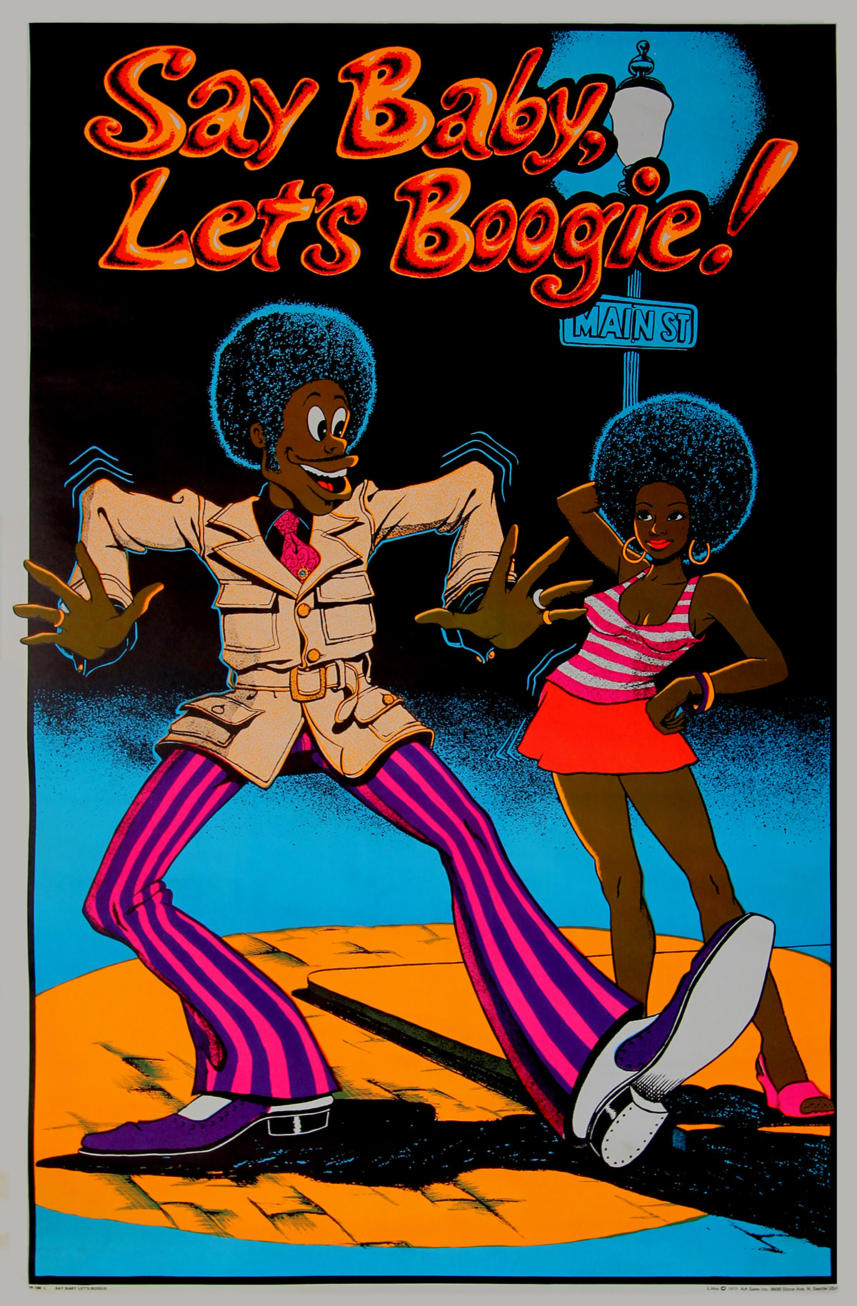 SAY BABY, LET'S BOOGIE! (1972) Silkscreen poster AA Sales Inc. [Fine]